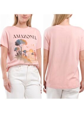 FARM Rio Light Pink Amazonia Graphic Front Short Sleeve Tee